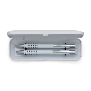 Conjunto caneta e lapiseira semi metal estojo plástico ESP12607